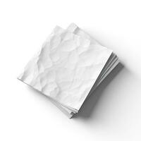 Blank white paper isolated on white background. Generative AI photo