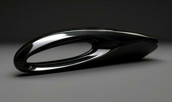 Futuristic object black on background. Abstract shape. Created AI tools photo