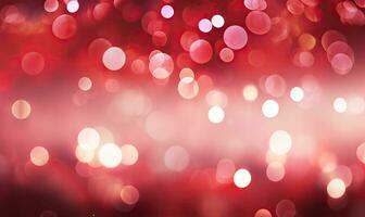 Glistening red glitter background evoking festive holiday vibes. Created with AI photo