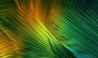 Palm leaves wallpaper. Sunny tropical background. For banner, postcard, book illustration. Created with generative AI tools photo