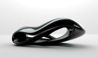 Futuristic object black on background. Abstract shape. Created AI tools photo