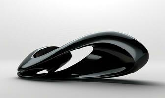 Futuristic object black on background. Abstract shape. Created AI tools photo