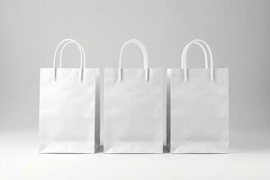 Shopping bag mockup design on white background. Generative AI photo