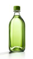 Jelly green, 3D rendering, solid color bottle. AI Generative photo