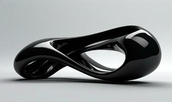 Futuristic object black on background. Abstract shape. Created AI tools photo