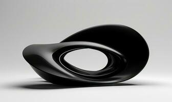 Futuristic object black on background. Abstract shape. Created AI tools photo