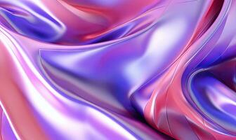 Abstract liquid wave wallpaper. Creative holographic banner. Created with AI tools photo