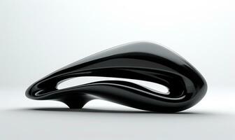 Futuristic object black on background. Abstract shape. Created AI tools photo