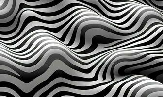 Abstract monochrome wave wallpaper. 3d forms background. For banner, postcard, book illustration. Created with generative AI tools photo