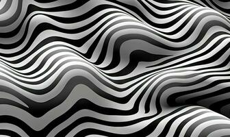 Abstract monochrome wave wallpaper. 3d forms background. For banner, postcard, book illustration. Created with generative AI tools photo