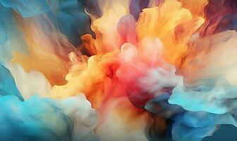 Multi colored watercolor pattern. Texture of spreading out paint. For banner, postcard, book illustration. Created with generative AI tools photo