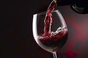 torrencial rojo vino dentro un vino vaso. ai generativo foto