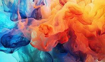 Multi colored watercolor pattern. Texture of spreading out paint. For banner, postcard, book illustration. Created with generative AI tools photo
