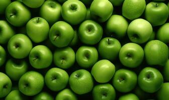 Apple green background. Fruit wallpaper. For banner, postcard, book illustration. Created with generative AI tools photo