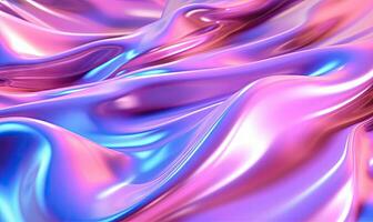 Abstract liquid wave wallpaper. Creative holographic banner. Created with AI tools photo