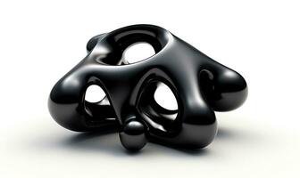 Futuristic object black on background. Abstract shape. Created AI tools photo