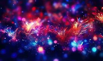 Light through space. Dark neon web background. For banner, postcard, book illustration. Created with generative AI tools photo
