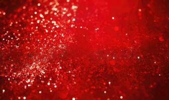 Vibrant red glitter texture. Created with AI photo