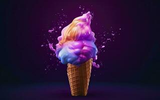 Ice cream abstract background with empty space for text. AI Generative photo