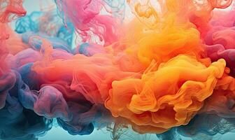 Multi colored watercolor pattern. Texture of spreading out paint. For banner, postcard, book illustration. Created with generative AI tools photo