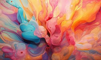 Multi colored watercolor pattern. Texture of spreading out paint. For banner, postcard, book illustration. Created with generative AI tools photo