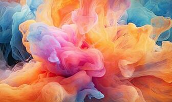 Multi colored watercolor pattern. Texture of spreading out paint. For banner, postcard, book illustration. Created with generative AI tools photo