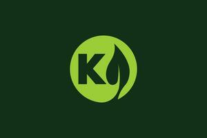 Letter K leaf trendy vector logo design