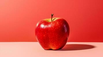 an apple on pink pastel isolated background AI Generative photo