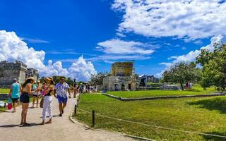 Tulum Quintana Roo Mexico 2023 Ancient Tulum ruins Mayan site temple pyramids artifacts landscape Mexico. photo