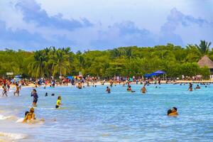 Playa del Carmen Quintana Roo Mexico 2023 Tropical caribbean beach cenote Punta Esmeralda Playa del Carmen Mexico. photo