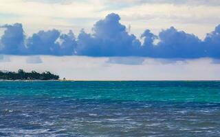 Tropical mexican beach clear turquoise water Playa del Carmen Mexico. photo