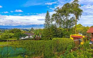 Beautiful mountain landscape city panorama forest trees nature Costa Rica. photo