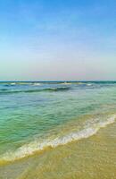 Tropical mexican beach clear turquoise water Playa del Carmen Mexico. photo