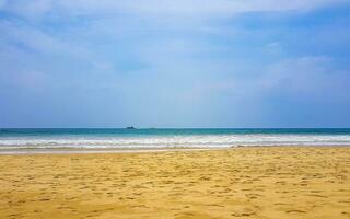 Beautiful landscape panorama strong waves Bentota Beach on Sri Lanka. photo