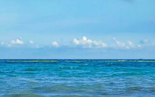 Tropical mexican beach clear turquoise water Playa del Carmen Mexico. photo