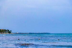 Tropical mexican beach clear turquoise water Playa del Carmen Mexico. photo