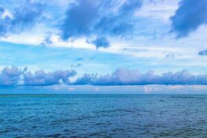 Tropical mexican beach clear turquoise water Playa del Carmen Mexico. photo