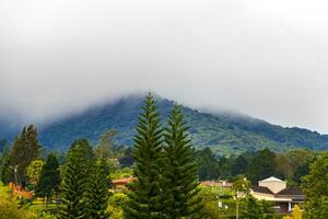 Beautiful mountain landscape city panorama forest trees nature Costa Rica. photo