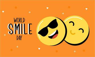 World smile day lettering with cute flower face vector illustration