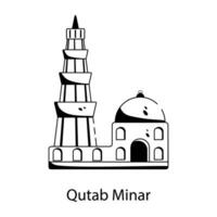 Trendy Qutab Minar vector