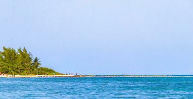 Tropical mexican beach clear turquoise water Playa del Carmen Mexico. photo