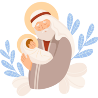 Joseph with baby Jesus Christ png