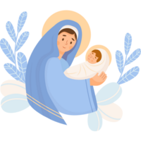 Christmas. Virgin Mary and Jesus png