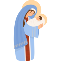 Virgen María y Jesús Cristo png