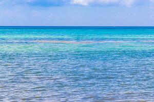 Tropical mexican beach clear turquoise water Playa del Carmen Mexico. photo