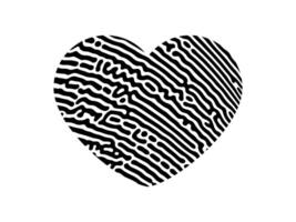 Fingerprint heart silhouette vector
