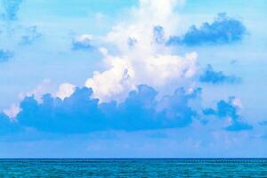 Tropical mexican beach clear turquoise water Playa del Carmen Mexico. photo