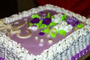 Pink purple holiday cake in Germany. photo