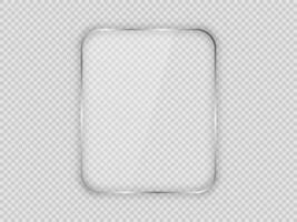 Glass plate in rounded vertical frame vector