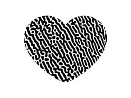 Fingerprint heart silhouette vector